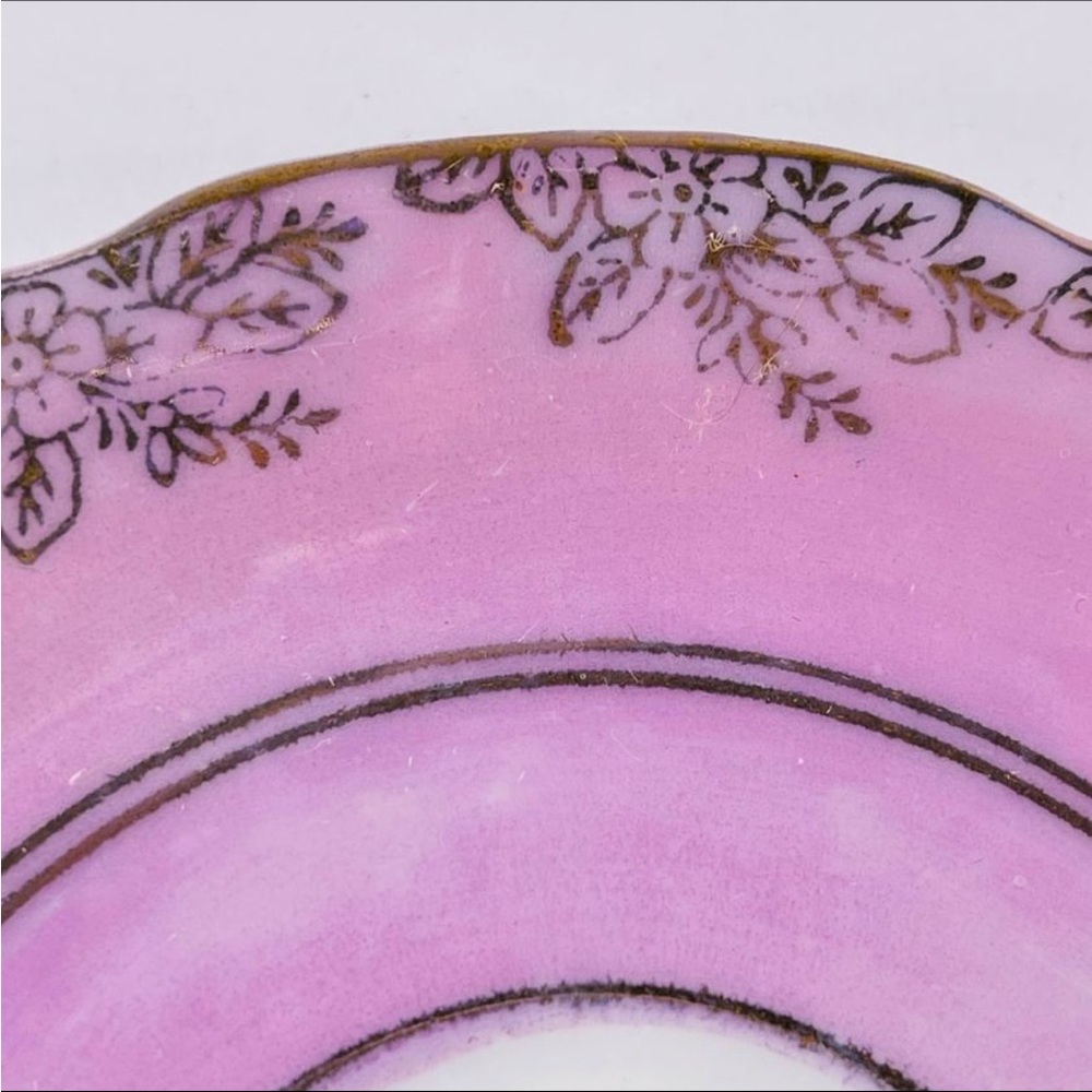 VTG Demitasse Fine China Pink Tea Cup & Saucer Dainty Gold Rim Floral Japan - Picture 4 of 11